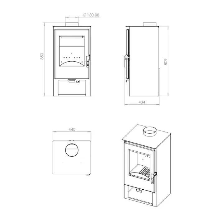 Poêle à bois Stephania - 7,5 Kw – Image 4